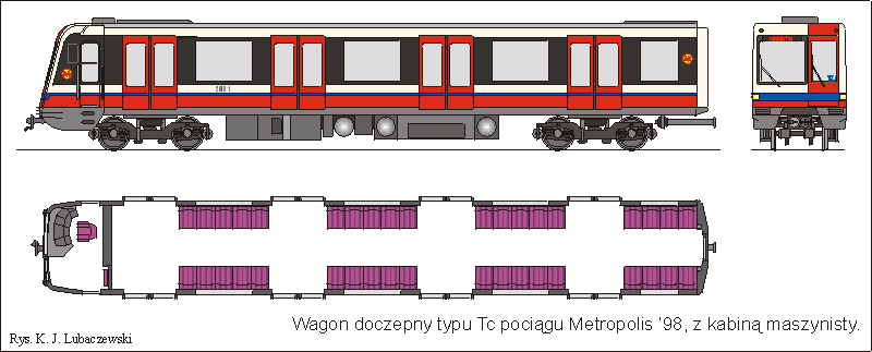 Rysunek wagonu Tc poci�gu Metropolis'98